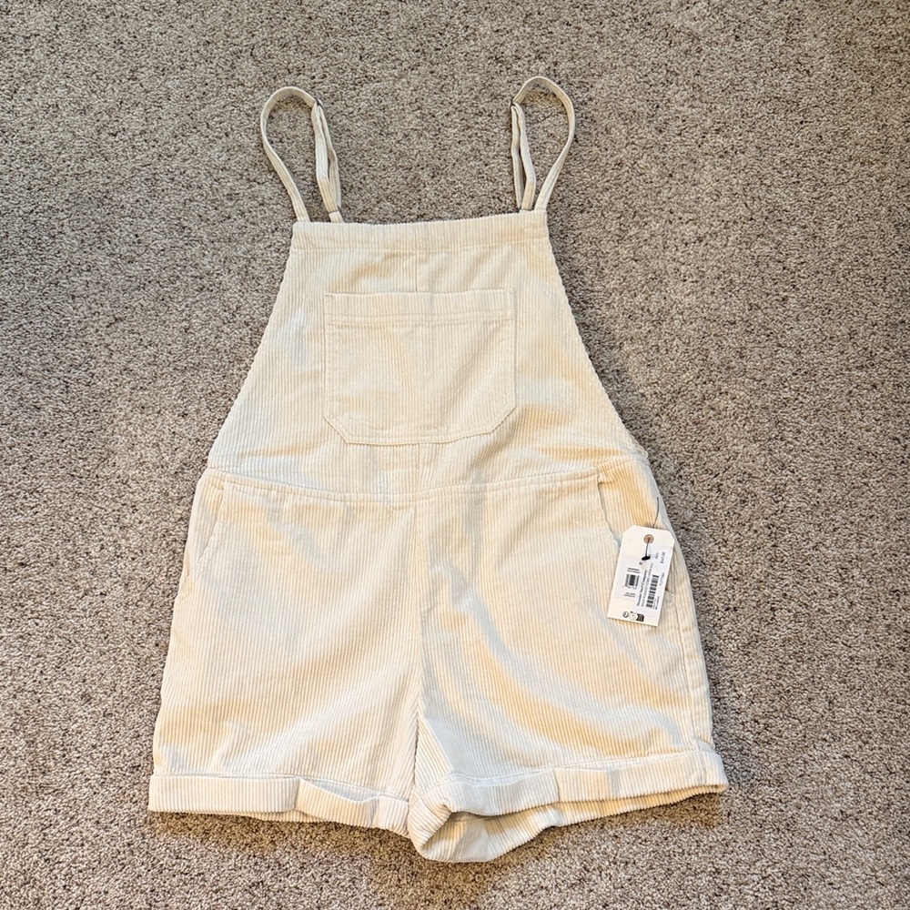 Billabong Cream Corduroy Shortalls